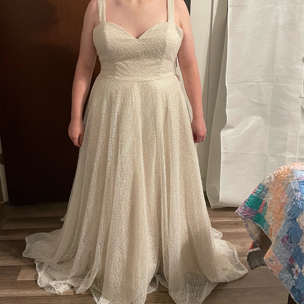 DaVinci Sequin Wedding Dress Ivory/Nude